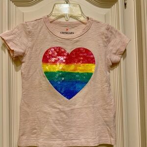 Crewcuts Multicolor Sequin Heart Kids T-Shirt